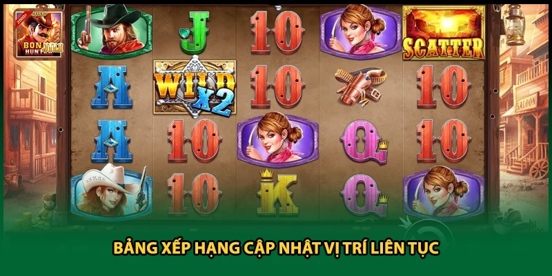 Bảng xếp hạng cập nhật vị trí liên tục